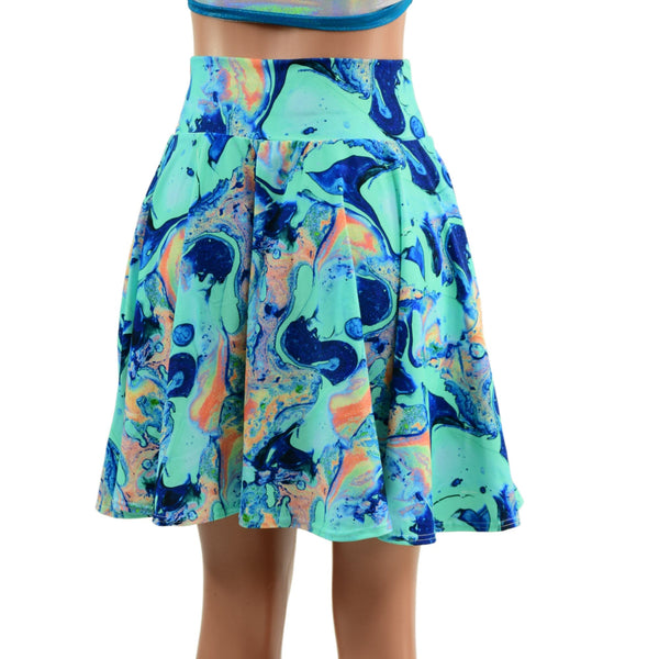 Lapis Lagoon Pocket Skater Skirt - 2