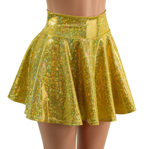 Ready To Ship Gold Kaleidoscope 15" Circle Cut Mini Skirt Skirts Coquetry Clothing 