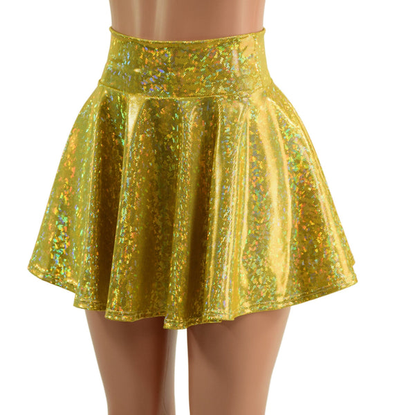 Gold Kaleidoscope Circle Cut Mini Skirt - 6