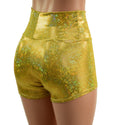 Gold Kaleidoscope High Waist Shorts - 3