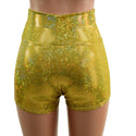 Gold Kaleidoscope High Waist Shorts - 4