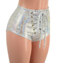 High Waist Siren Shorts with Front Laceup - 1