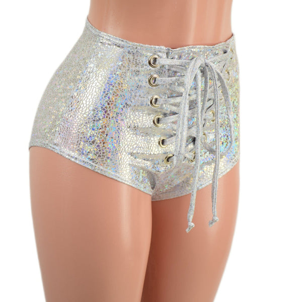 High Waist Siren Shorts with Front Laceup - 1