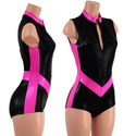 V Front Romper with Siren Cut Leg - 2