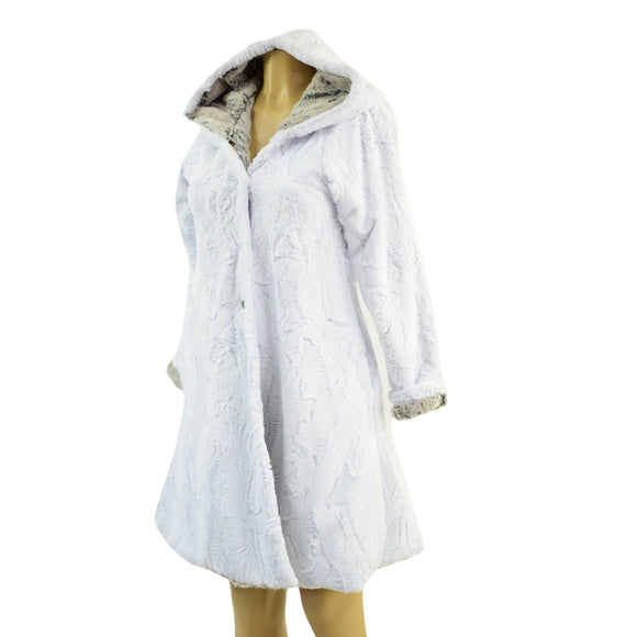 Double Minky Reversible A Line Coat - Coquetry Clothing