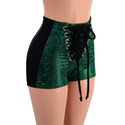 High Waist Lace Up Sailor Shorts with Side Panels - 1