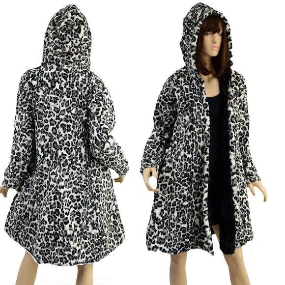 Double Minky Reversible A Line Coat - Coquetry Clothing