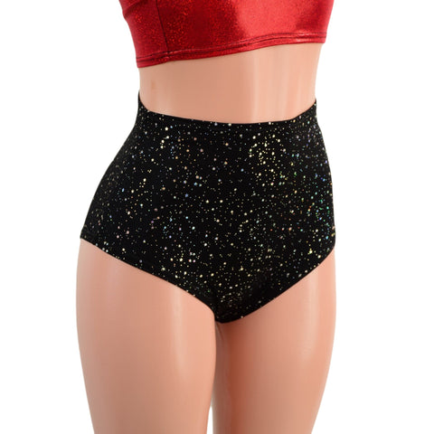 Ready to Ship High Waist Siren Shorts in Star Noir Medium - Coquetry Clothing