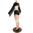 5PC Bolero Fringe Set with Siren Shorts, Starlette Bralette, and Kneepad Covers - Coquetry Clothing