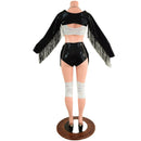 5PC Bolero Fringe Set with Siren Shorts, Starlette Bralette, and Kneepad Covers - Coquetry Clothing
