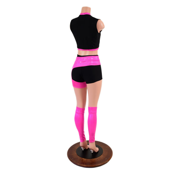 5PC Top, Shorts, Legwarmers & Garter Set - Coquetry Clothing