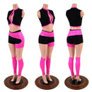5PC Top, Shorts, Legwarmers & Garter Set - Coquetry Clothing