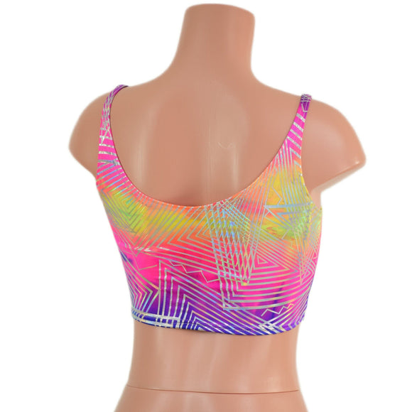 6" Mini Lace Up Crop Tank with Skinny Straps - Coquetry Clothing
