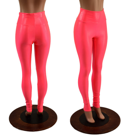 Blazing Coral UV Glow High Waist Leggings - Coquetry Clothing