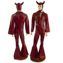 Mens Primeval Red Devil Suit and Horned Bonnet - 6