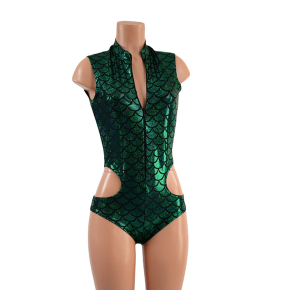 Sleeveless "Stella" Hipnotic Romper in Green Dragon Scale - Coquetry Clothing