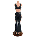 High Waist Solar Flares with Triple Cutouts and O-rings and Matching Starlette Bralette Set - Coquetry Clothing