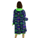 Neon UFO Minky and Neon Melt Reversible A Line Coat - Coquetry Clothing