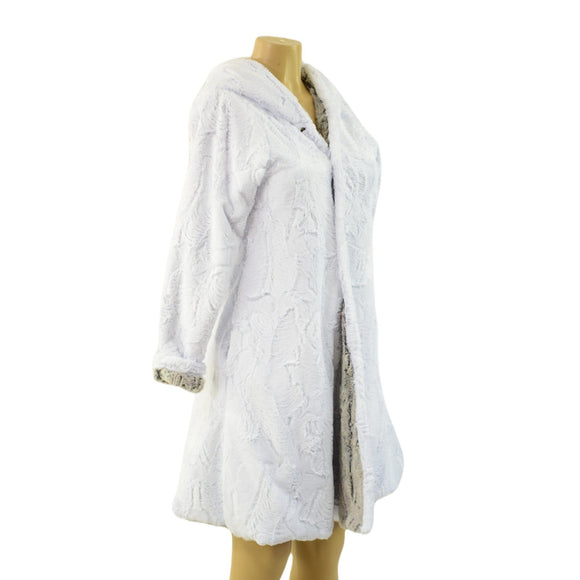 Double Minky Reversible A Line Coat - Coquetry Clothing