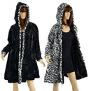 Double Minky Reversible A Line Coat - Coquetry Clothing