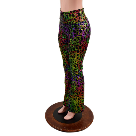 Poisonous Print High Waist Boot Cut Leggings
