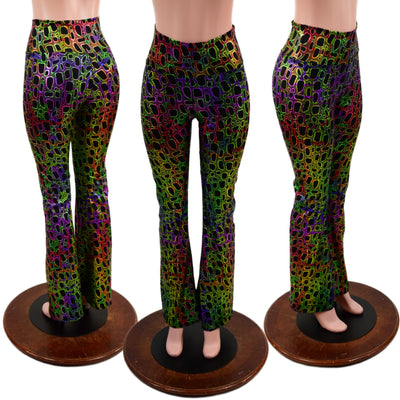 Poisonous Print High Waist Boot Cut Leggings
