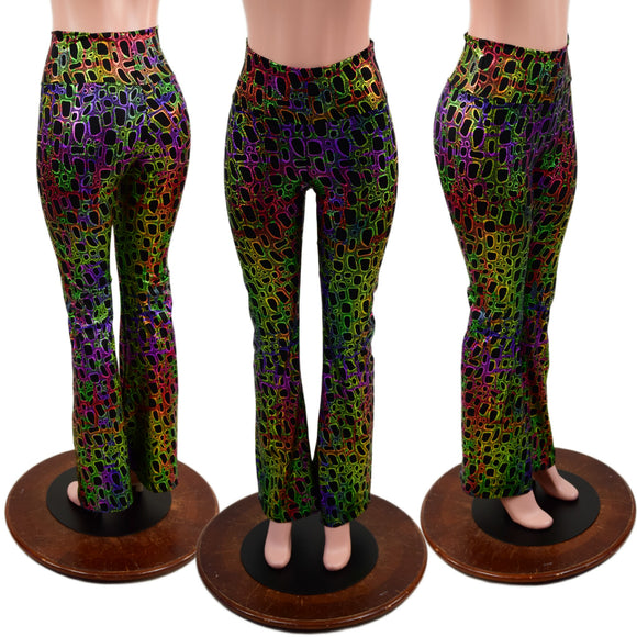 Poisonous Print High Waist Boot Cut Leggings