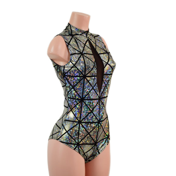 Cracked Tiles Backless Keyhole Romper