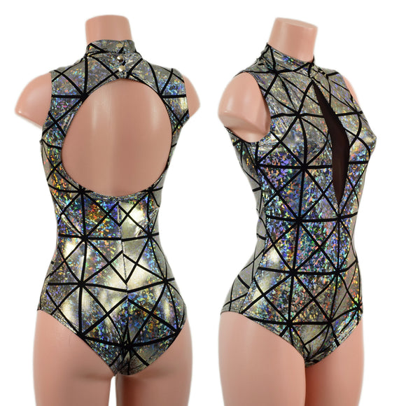 Cracked Tiles Backless Keyhole Romper