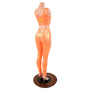 Mini Lace UP Front Crop Tank and High Waist Leggings Set in Orange Sparkly Jewel-3