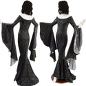 Ready to Ship Off Shoulder Star Noir Sorceress Sleeve Gown with Scoop Neck and Silver Kaleidoscope Sleeve Linings XXS - 1
