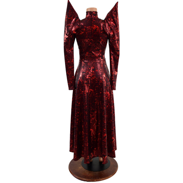 Primeval Red Mega Sharp Shoulder Gown - 2
