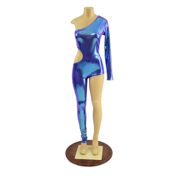 Asymmetrical Catsuit with Cutout and Boy Cut Leg - 3