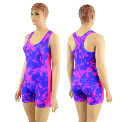 Womens Racerback Singlet with Side Panels & 4" Inseam - Coquetry Clothing