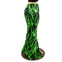 Front Lace Up High Waist Solar Flares in Neon Green Lightning - 4