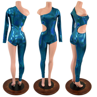 Asymmetrical Catsuit with Cutout and Boy Cut Leg