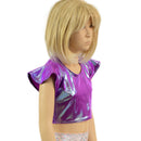 Girls Flip Sleeve Crop Top in Plumeria-3