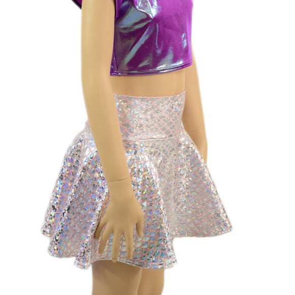 Silver/Pink Scale Kids Skirt or Skort