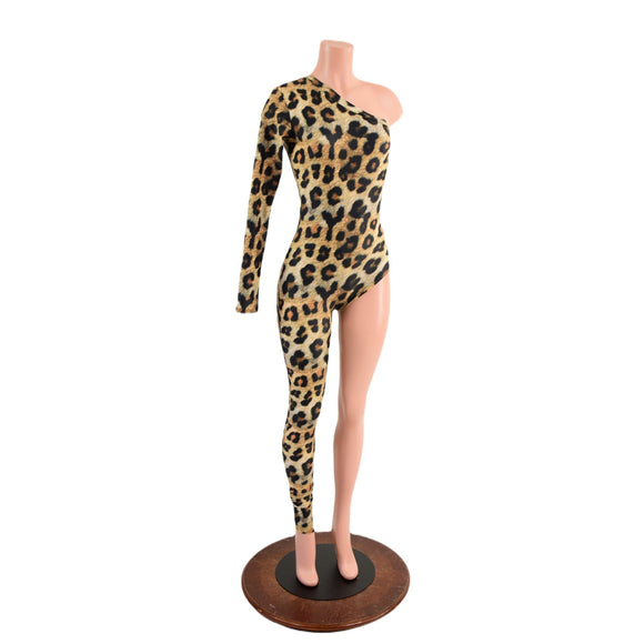 Asymmetrical Leopard Print Catsuit - Coquetry Clothing