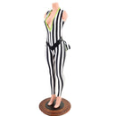 Plunging V Catsuit with Ruffle Rump and V Front Waistband - Coquetry Clothing