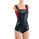 Black Holographic Suspender Overall Romper with Boy Cut Leg (top sold separately) - Coquetry Clothing