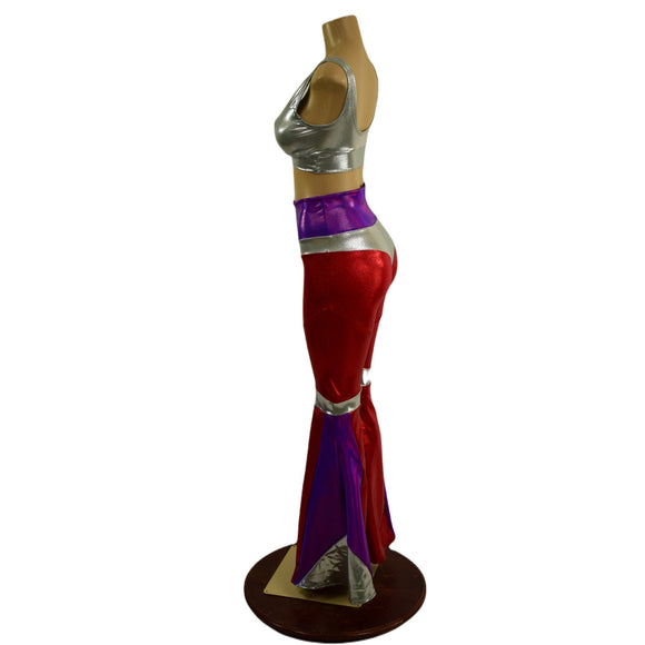 Aquarius Solar Flares and Starlette Bralette in Red, Grape and Platinum - Coquetry Clothing