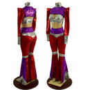 3PC Aquarius Solar Flares, Starlette Bralette, and Color Blocked Bolero Set - Coquetry Clothing