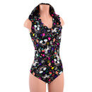 Unicorn and Rainbow Print Hooded Romper-6