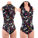 Unicorn and Rainbow Print Hooded Romper-1