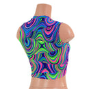 Neon Glow Worm V Neck Sleeveless Crop Top-2