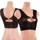 Sheer Black Mesh High Or Low Reversible Cutout Oring Mini Crop-1