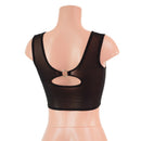 Sheer Black Mesh High Or Low Reversible Cutout Oring Mini Crop-6