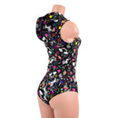 Unicorn and Rainbow Print Hooded Romper-3