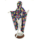 UV Glow Sonic Bloom Kimono Sleeve Romper with Plunging V Laceup Neckline - Coquetry Clothing